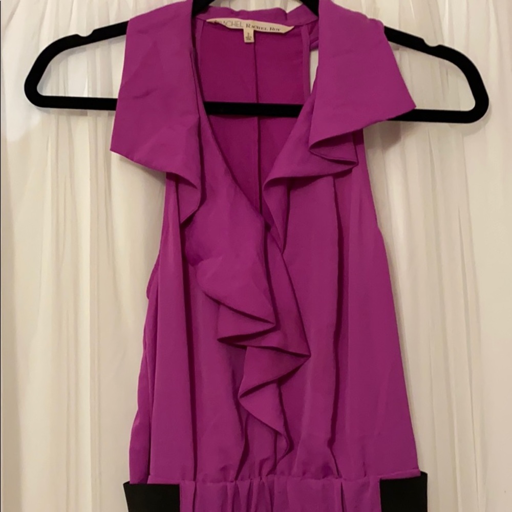 Fuchsia Ruffle Neck RACHEL Rachel Roy Dress - Picture 2 of 4